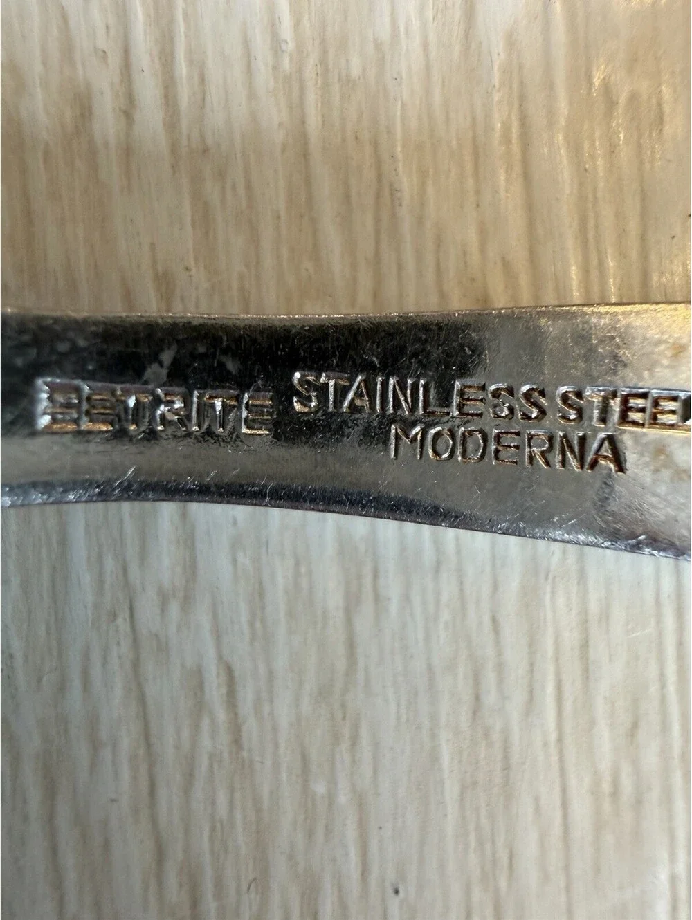 MCM EETRITE Moderna Stainless Spoons Faux Wood Handle Set Of 11 Rare